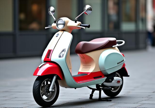 De Vespa scooter van Rijbaan Roer voor rijles AM